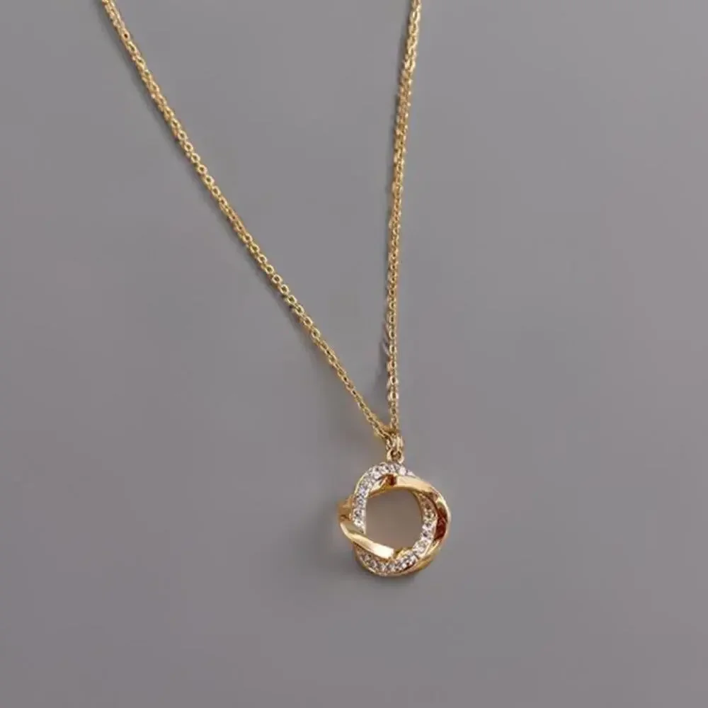 Hollow Circle Cubic Zirconia Goldie Necklace